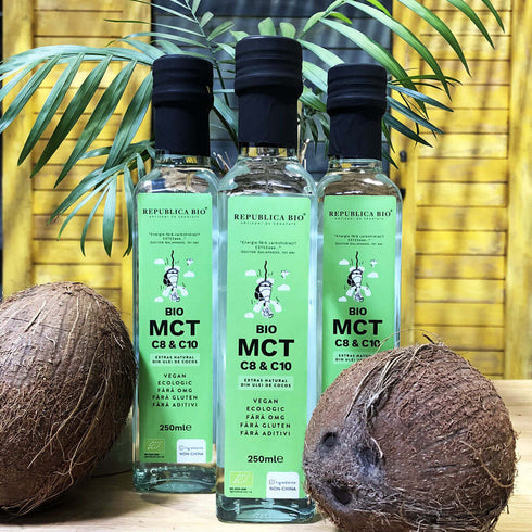 Bio MCT C8 & C10 extras natural din ulei de cocos, ecologic, fara gluten Republica BIO, 250ml